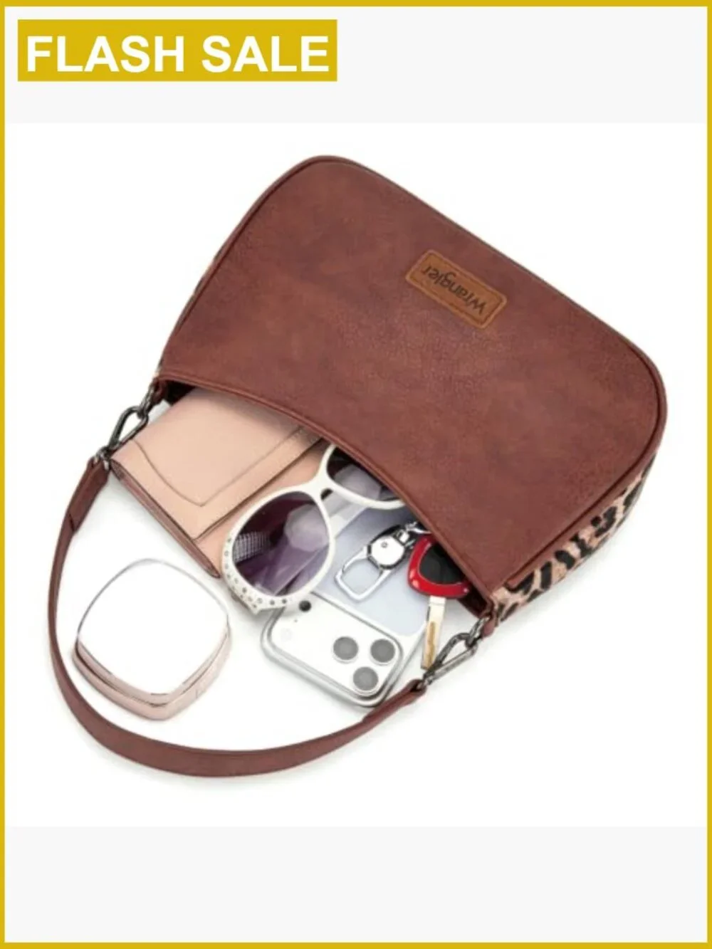 Aztec Hobo Shoulder Bag Crossbody Faux Leather Purse w/ 2 Straps